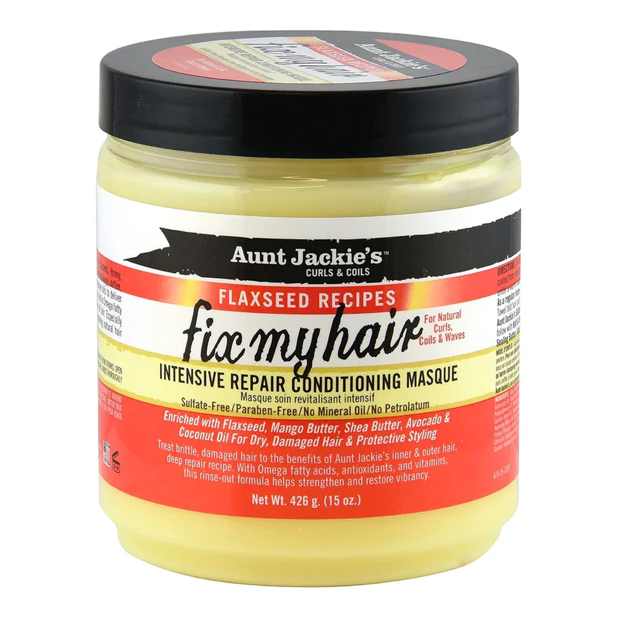 Aunt Jackie's - Fix My Hair Intensive Repair Conditioning Masque Enriched With Flaxseed, Mango Butter, Shea Butter, Avocado & Coconut Oil - 426g [USA]