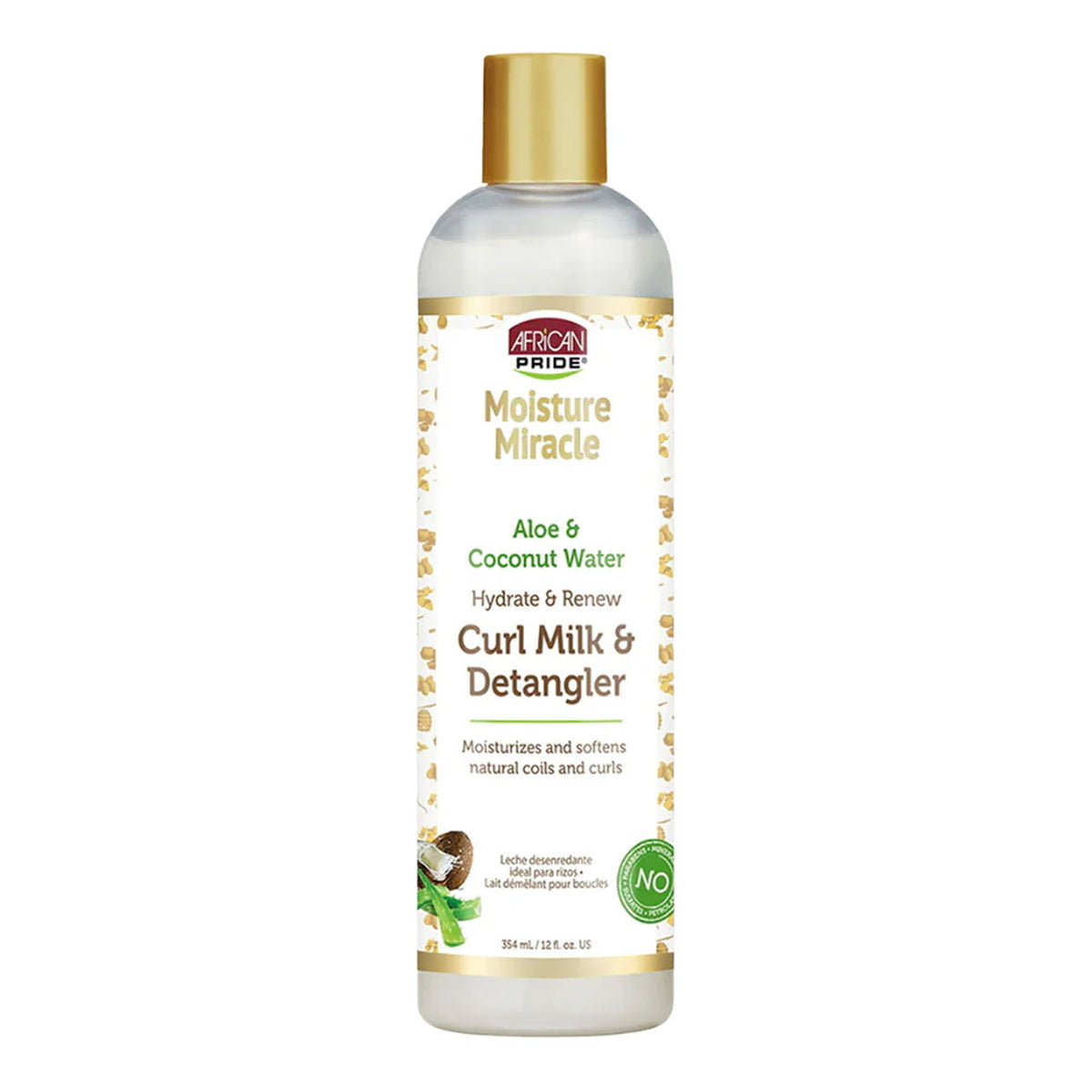 African Pride - Moisture Miracle Aloe & Coconut Water Hydrate & Renew Curl Milk & Detangler - 354ml [USA]