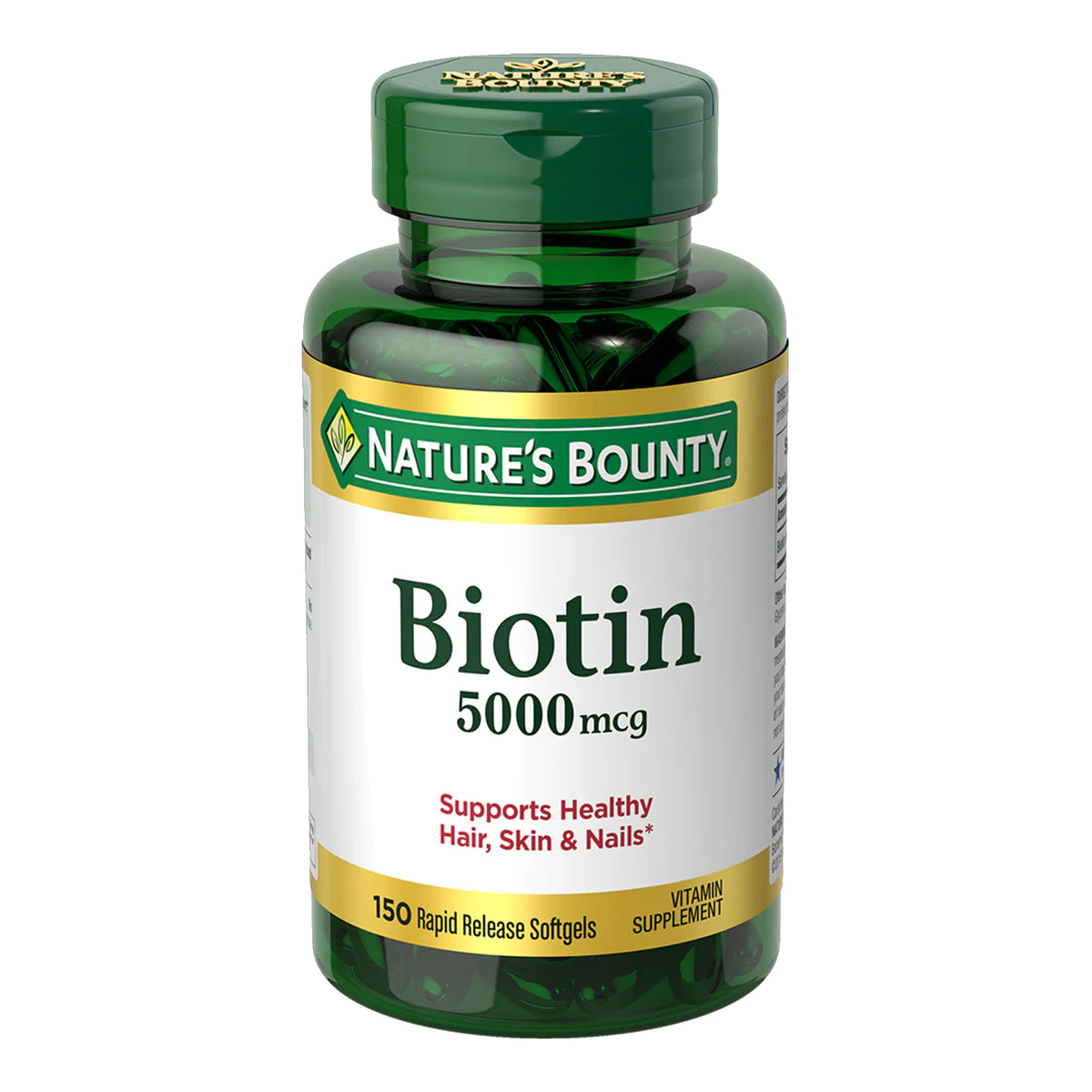 Nature's Bounty - Biotin 5000mcg - 150 Rapid Release Softgels [USA]