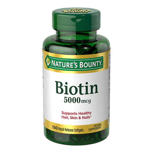 Nature's Bounty - Biotin 5000mcg - 150 Rapid Release Softgels [USA]