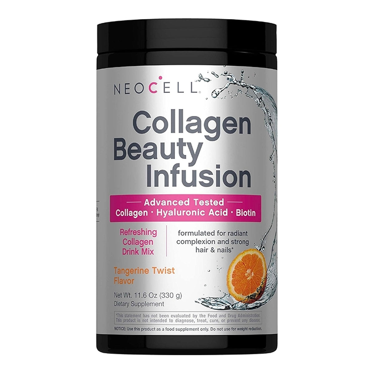 Neocell - Collagen Beauty Infusion Tangerine Twist Flavor Refreshing Collagen Drink Mix With Collagen + Hyaluronic Acid + Biotin - 330g [USA]