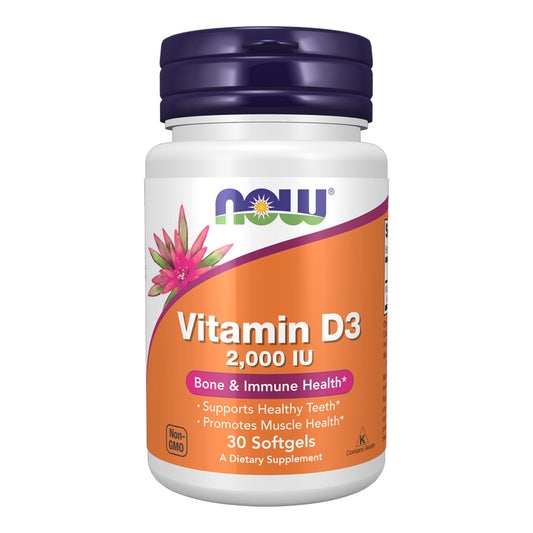 Now - Vitamin D3 2000 IU Bone & Immune Health - 30 Softgels [USA]