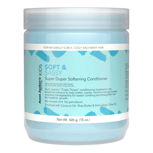 Aunt Jackie's - Kids Soft & Sassy Super Duper Softening Conditioner Enriched With Coconut Oil, Shea Butter and Extra Virgin Olive Oil - 426g [USA]