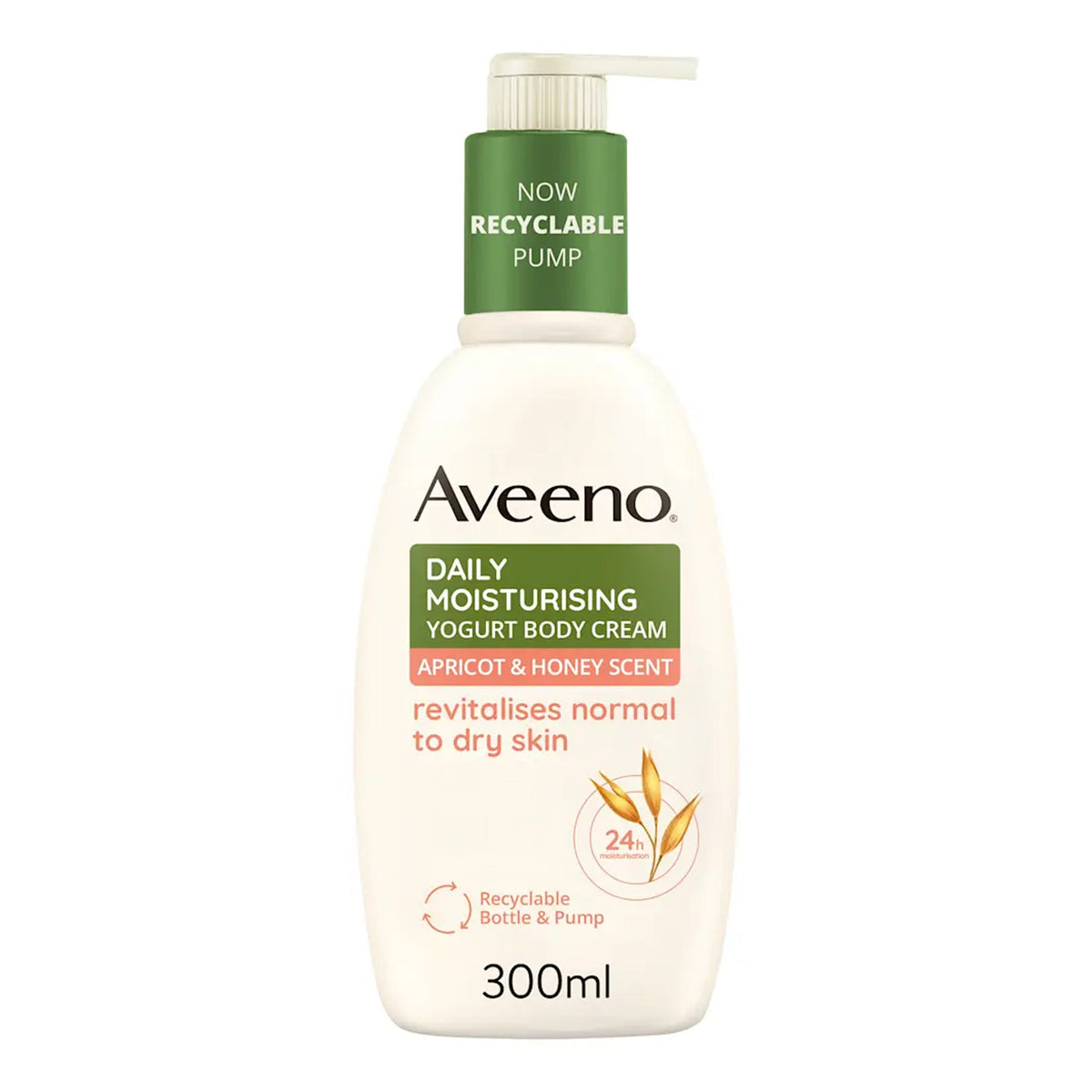 Aveeno - Apricot & Honey Scent Daily Moisturizing Yogurt Body Cream With Nourishing Oat & Greek Yogurt Normal To Dry Skin - 300ml [Greece]