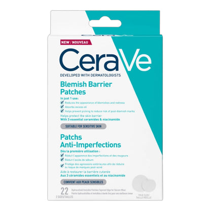 Cerave - Blemish Barrier Patches With 3 Essential Ceramides & Niacinamide Suitable For Sensitive Skin - 22 Patches [Korea]