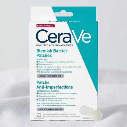 Cerave - Blemish Barrier Patches With 3 Essential Ceramides & Niacinamide Suitable For Sensitive Skin - 22 Patches [Korea]