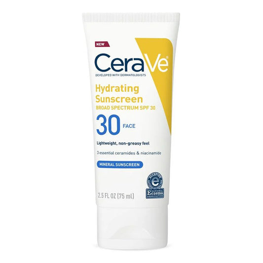 Cerave - Hydrating Mineral Sunscreen For Face Broad Spectrum SPF30 - 75ml