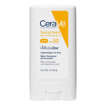 Cerave - Invisible Zinc Water Resistant Sunscreen Stick With Ceramides & Hyaluronic Acid Broad Spectrum SPF50 - 13.32g [USA]