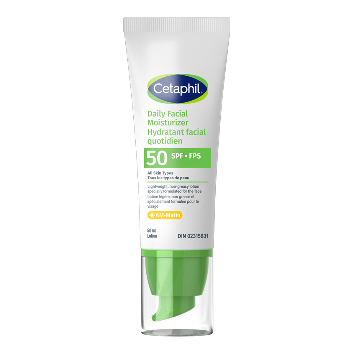 Cetaphil - AM Daily Facial Moisturizer For All Skin Types Broad Spectrum SPF 50 UVA/UVB - 50ml [Canada]