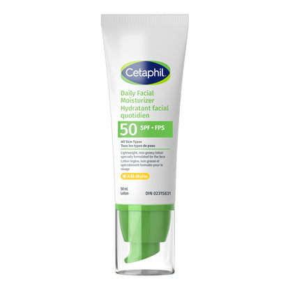 Cetaphil - AM Daily Facial Moisturizer For All Skin Types Broad Spectrum SPF 50 UVA/UVB - 50ml [Canada]