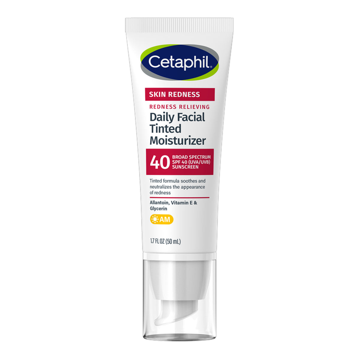 Cetaphil - AM Skin Redness Redness Relieving Daily Facial Tinted Moisturizer With Allantoin, Vitamin E & Glycerin Broad Spectrum SPF 40 UVA/UVB - 50ml [USA]