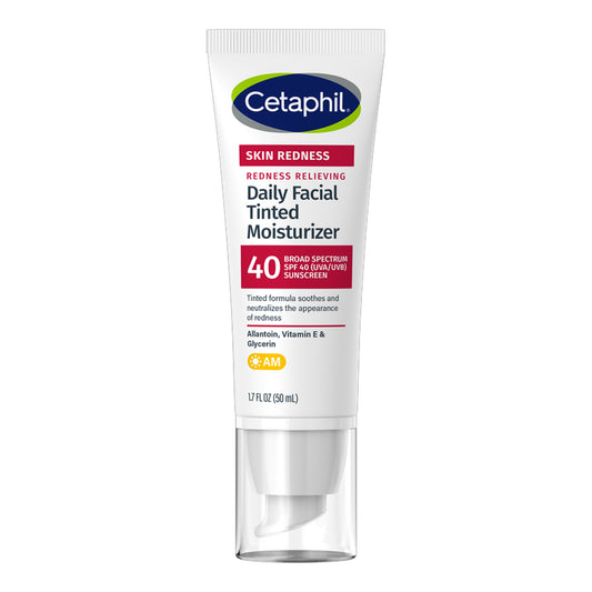 Cetaphil - AM Skin Redness Redness Relieving Daily Facial Tinted Moisturizer With Allantoin, Vitamin E & Glycerin Broad Spectrum SPF 40 UVA/UVB - 50ml [USA]
