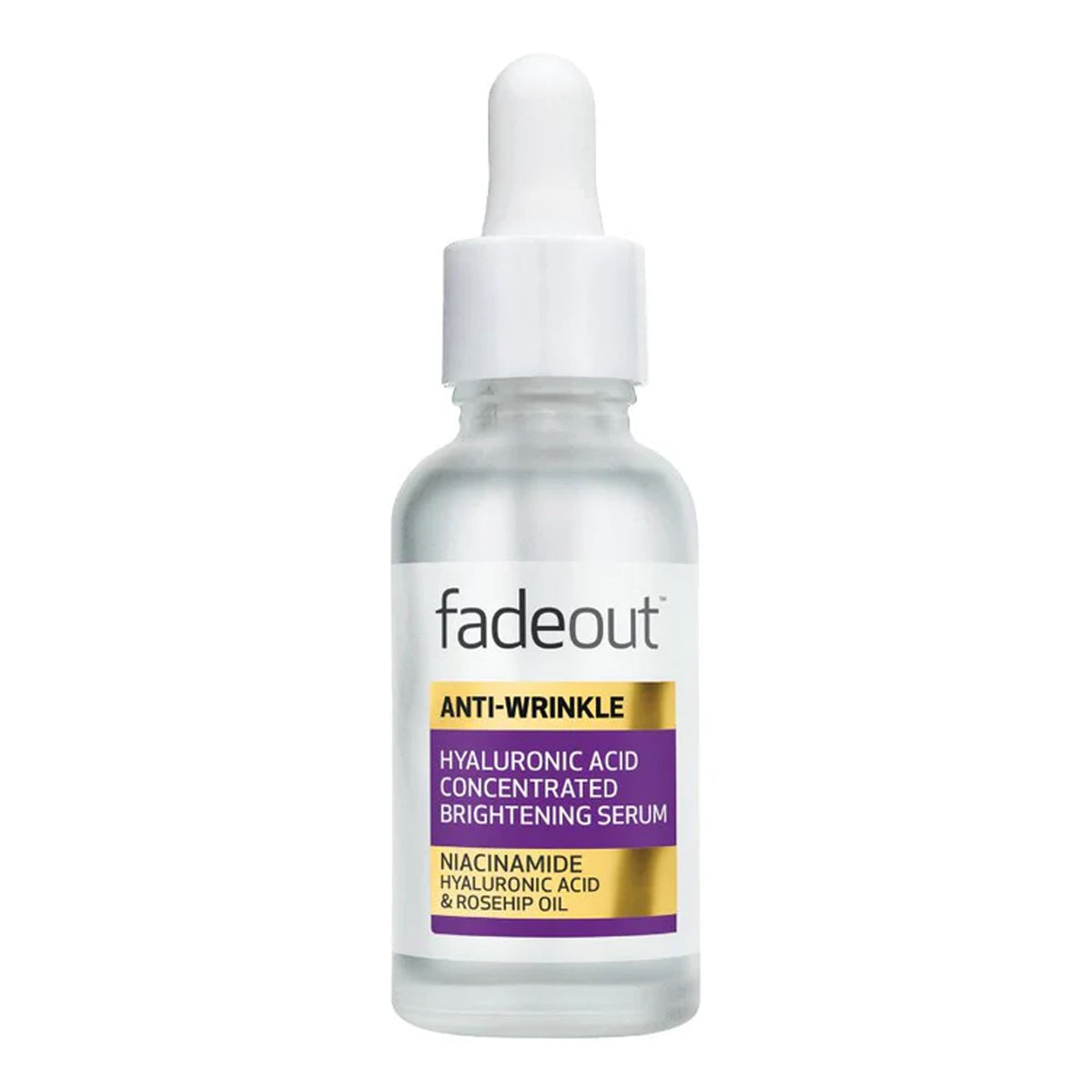 Fadeout - Anti-Wrinkle Hyaluronic Acid Concentrated Whitening Serum With Niacinamide, Hyaluronic Acid & Rosehip Oil - 30ml [UK]