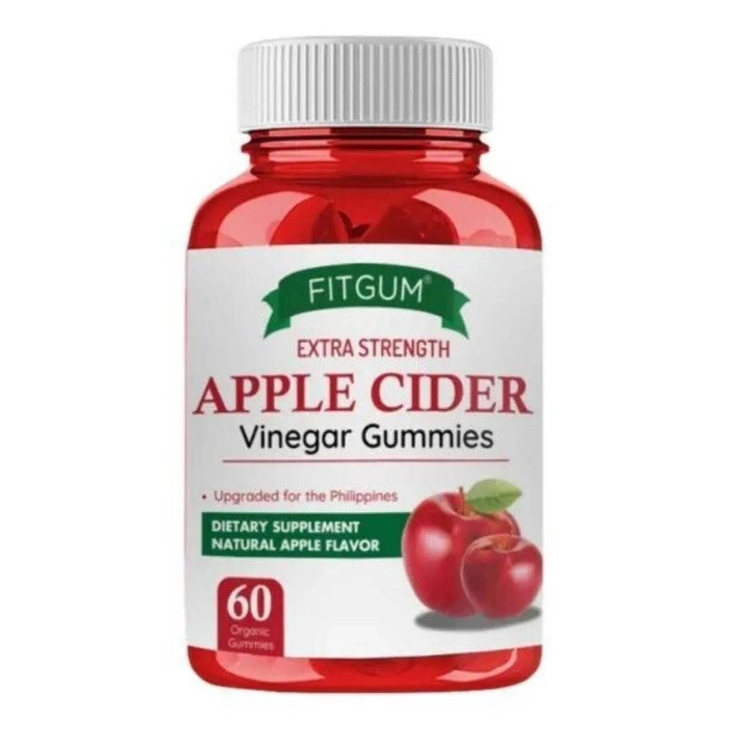 Fitgum - Extra Strength Apple Cider Vinegar Gummies - 60 Organic Gummies
