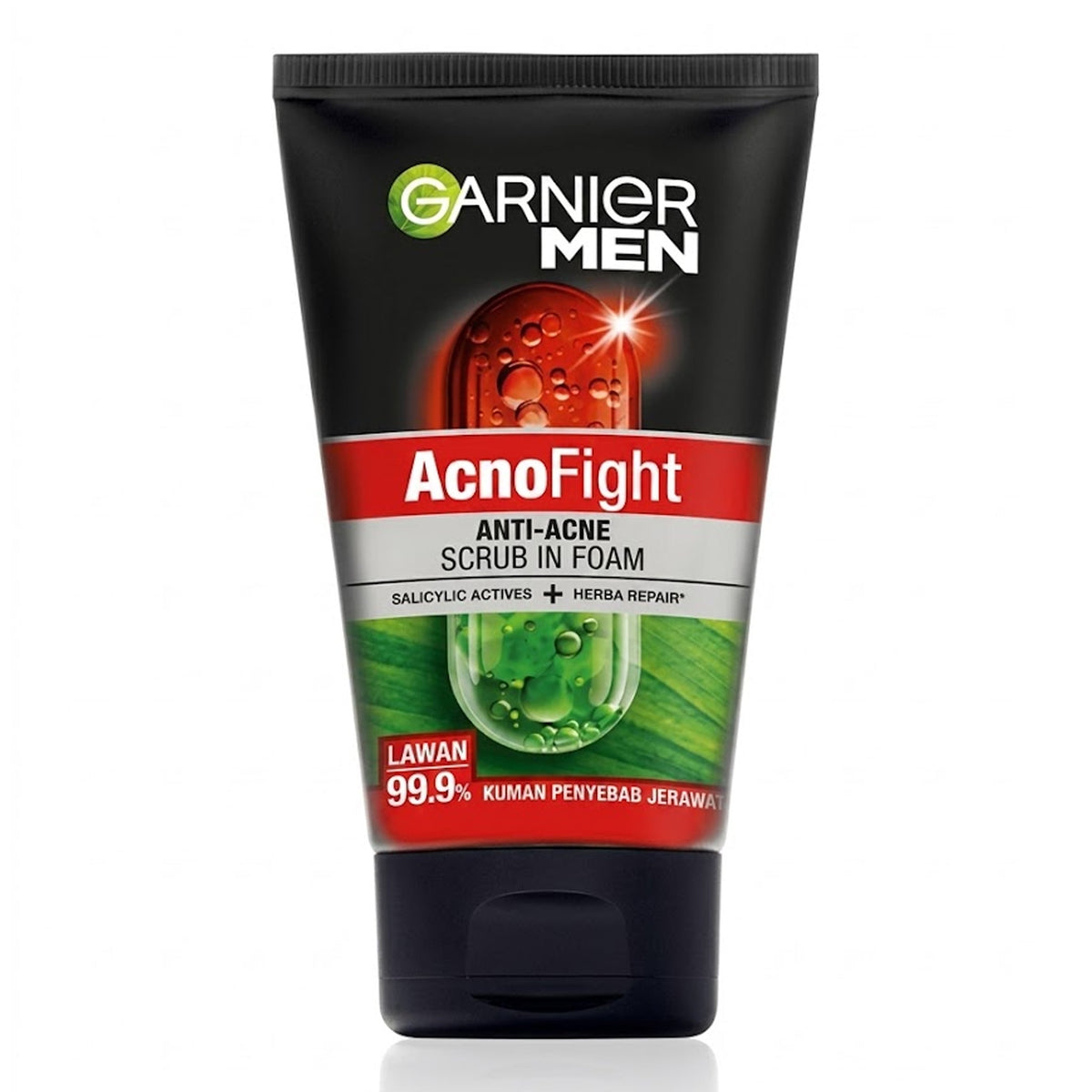 Garnier Men - Acno Fight Anti-Acne Scrub In Foam With Salicylic Actives + Herba Repair - 100ml [Indonesia]