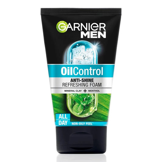 Garnier Men - Oil Control Anti-Shine Refreshing Foam With Mineral Clay + Menthol - 100ml [Indonesia]