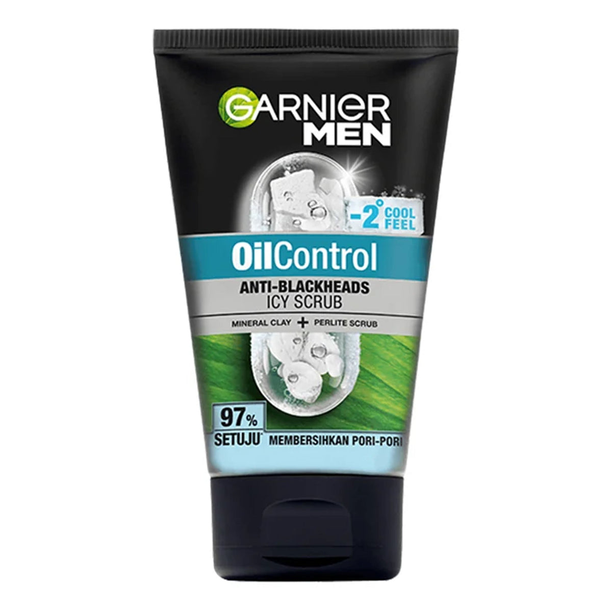 Garnier Men - Oil Control Anti-Blackheads Icy Scrub With Mineral Clay + Perlite Scrub - 100ml [Indonesia]
