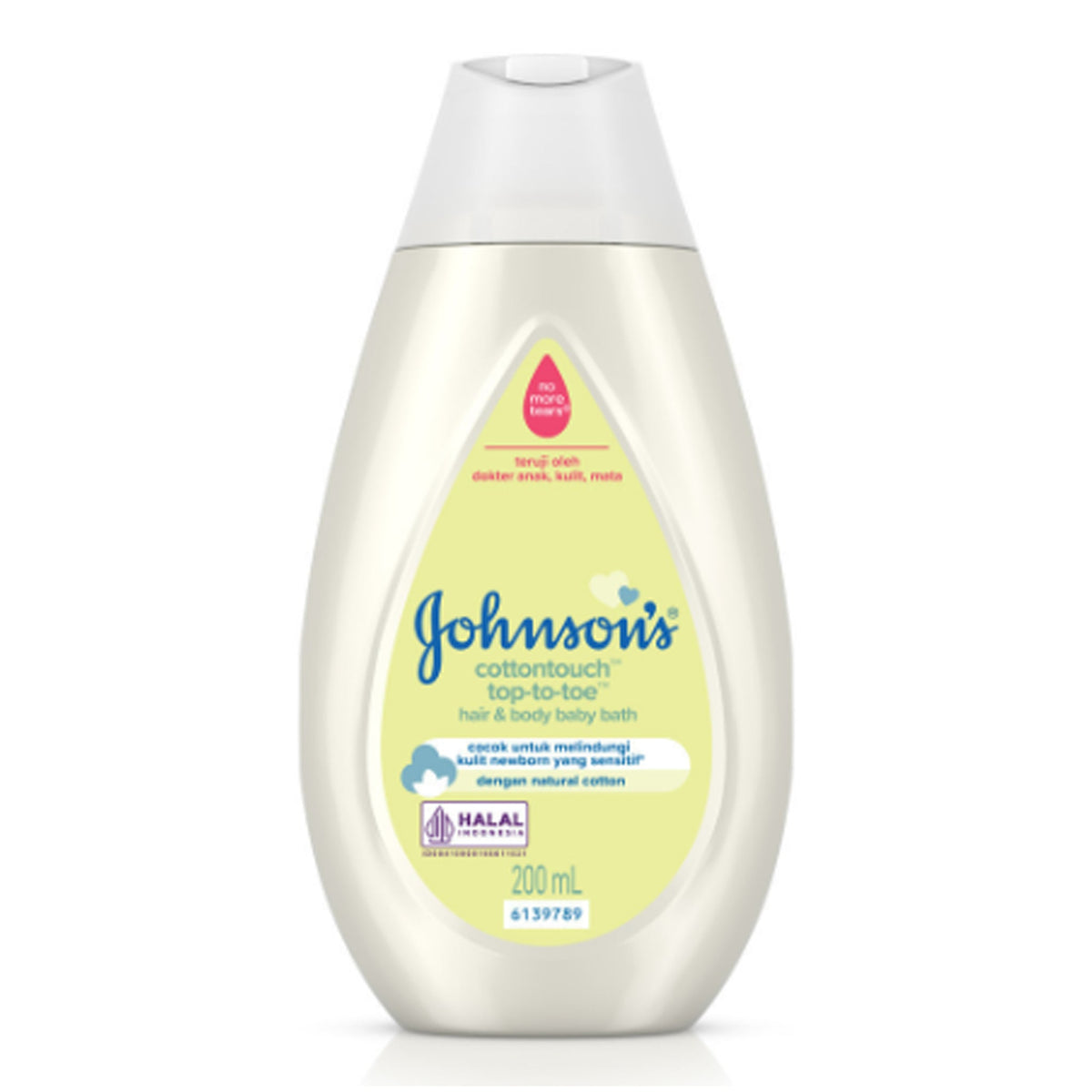 Johnson's - Cotton Touch Top-To-Toe Hair & Body Baby Bath - 200ml [Malaysia]