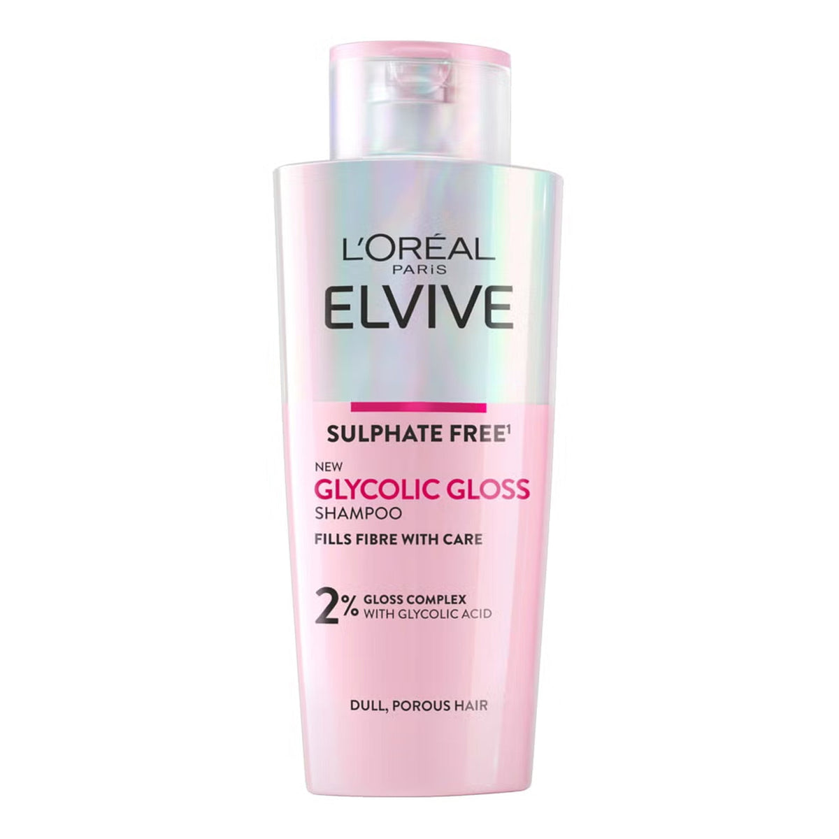 L'Oreal Paris - Elvive Glycolic Gloss Sulfate Free Care & Smoothing Shampoo With 2% Gloss Complex With Glycolic Acid For Dull, Porous Hair - 200ml [France]