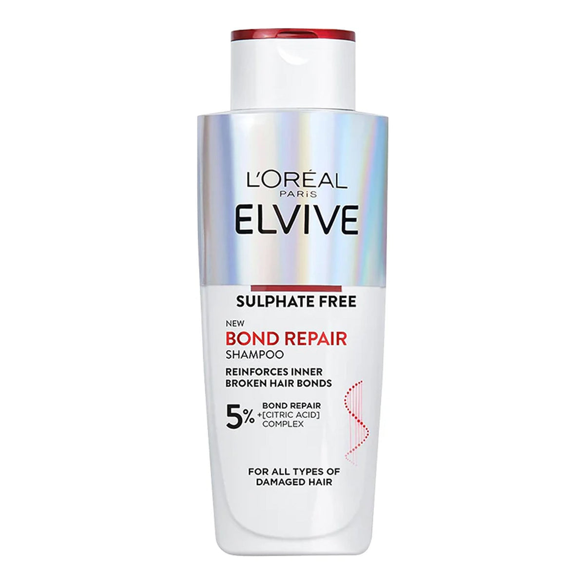L'Oreal Paris - Elvive Bond Repair Sulfate-Free Shampoo With 5% Bond Repair + Citric Acid Complex For All Types Of Damaged Hair - 200ml [France]