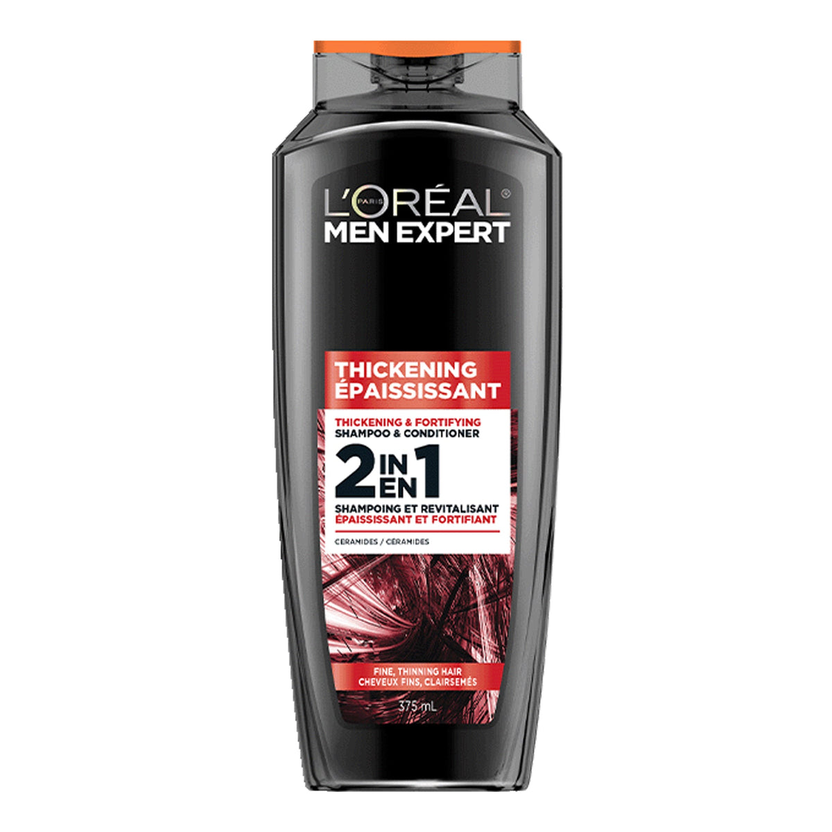 L'Oreal Paris Men Expert - Thickening Thickening & Fortifying 2 In 1  Shampoo & Conditioner With Ceramides For Fine, Thinning Hair - 375ml [USA]