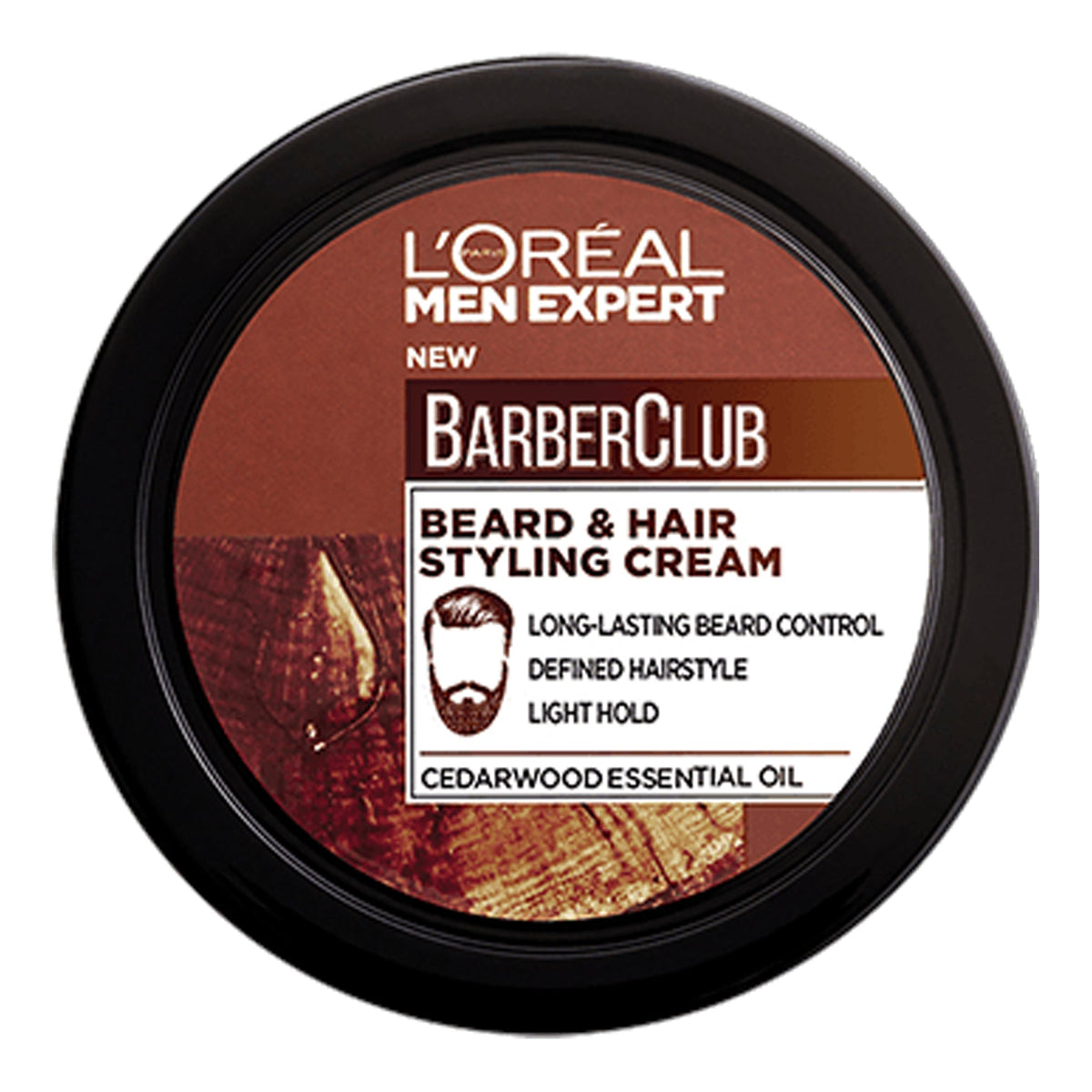 L'Oreal Paris Men Expert - Barber Club Beard & Hair Styling Cream With Cedarwood Essential Oil - 75ml [Spain]