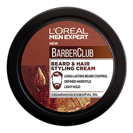 L'Oreal Paris Men Expert - Barber Club Beard & Hair Styling Cream With Cedarwood Essential Oil - 75ml [Spain]