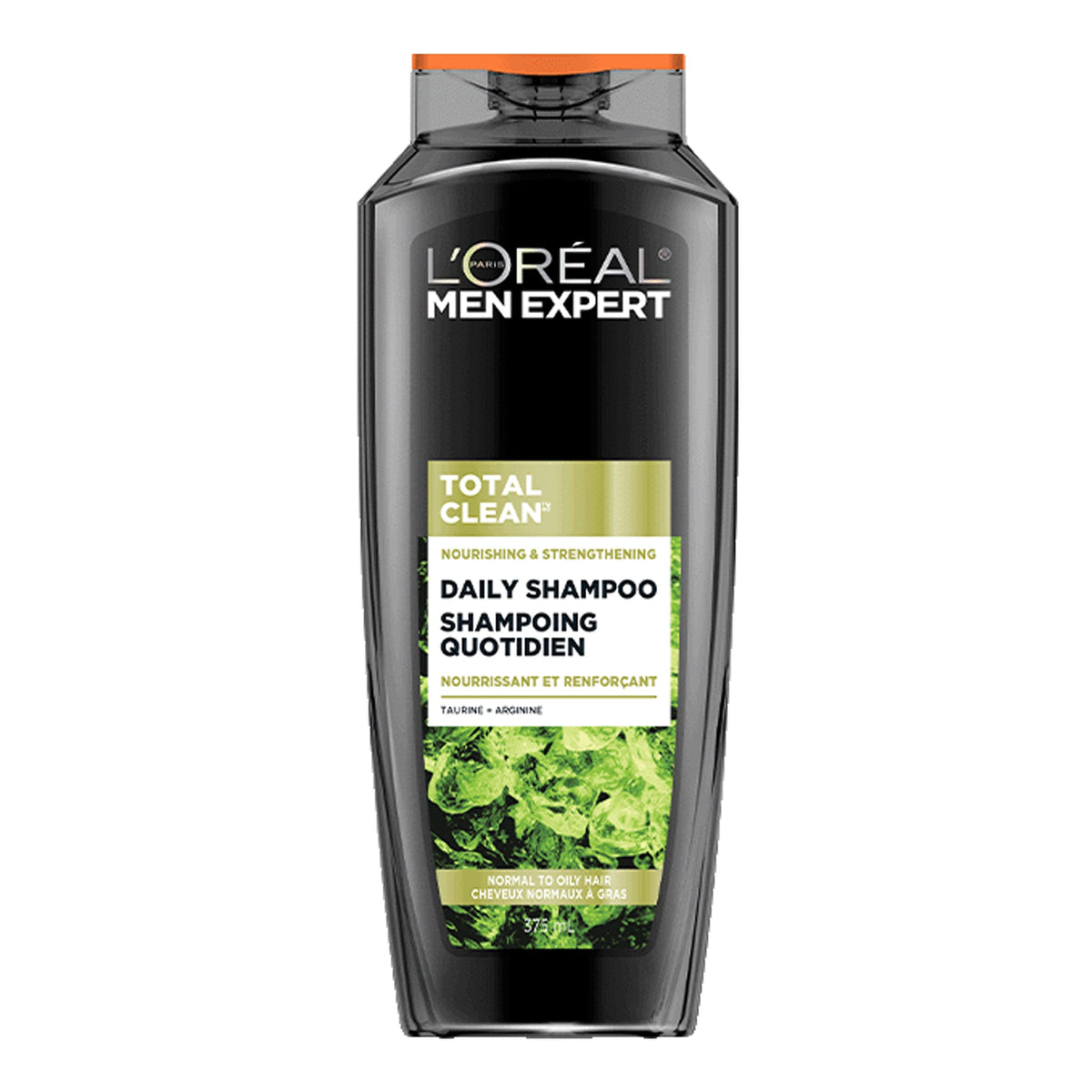 L'Oreal Paris Men Expert - Total Clean Nourishing & Strengthening Daily Shampoo With Taurine + Arginine For Normal To Oily Hair - 375ml [USA]