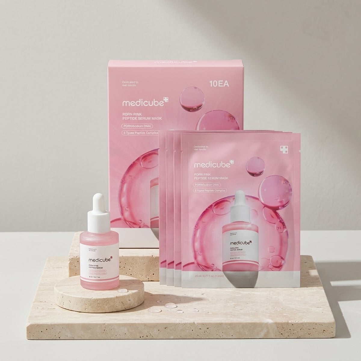Medicube - PDRN Pink Peptide Serum Mask - 10 Serum Masks [Korea]