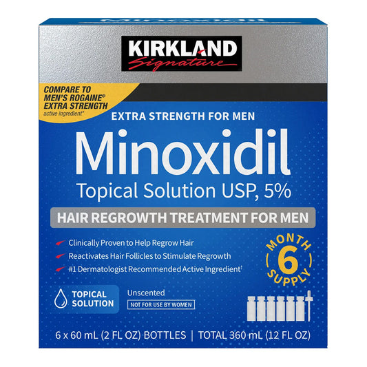 Kirkland Signature - Minoxidil Tropical Solution USP 5% Hair Regrowth Treatment For Men - 360ml