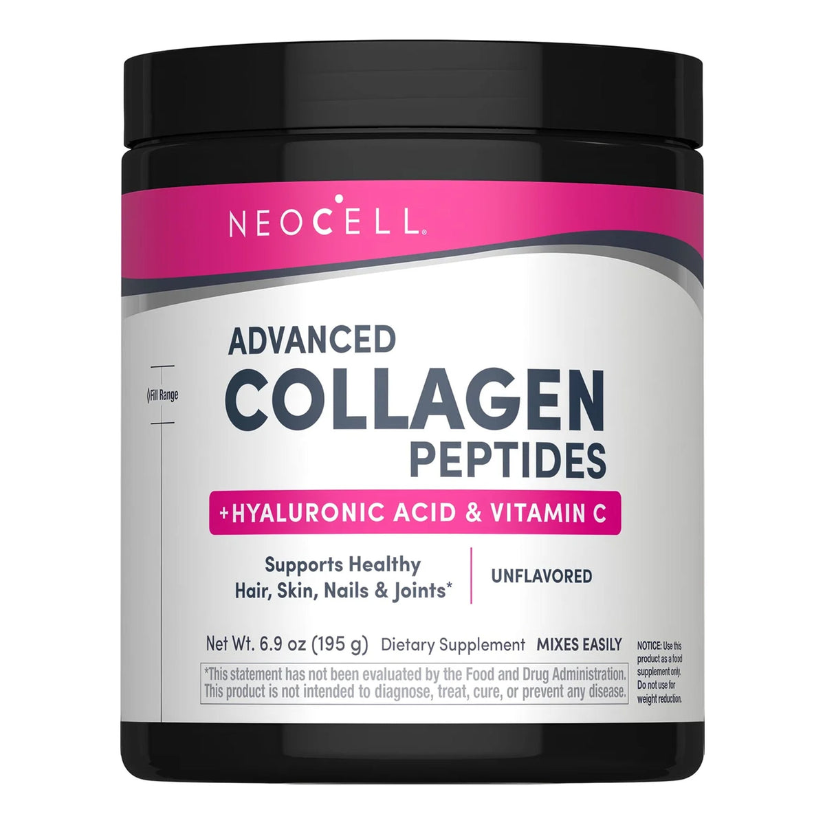 Neocell - Advanced Collagen Peptides + Hyaluronic Acid & Vitamin C Unflavored Powder - 195g [USA]