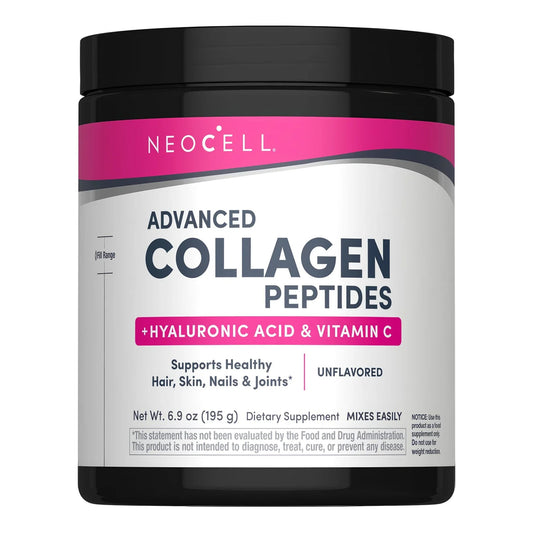 Neocell - Advanced Collagen Peptides + Hyaluronic Acid & Vitamin C Unflavored Powder - 195g [USA]