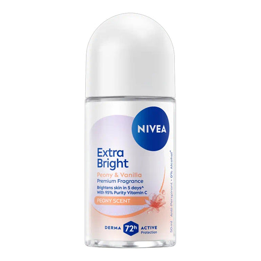 Nivea - Extra Bright Peony & Vanilla Premium Fragrance Peony Scent 72H Anti-Perspirant Roll On - 50ml [Thailand]