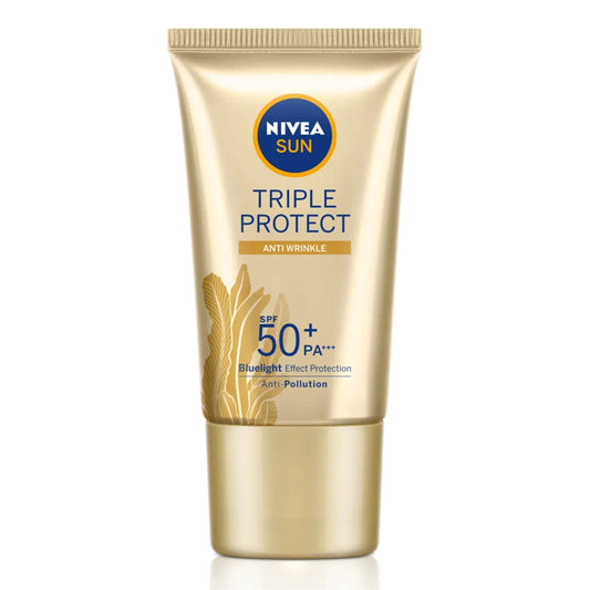 Nivea Sun - Triple Protect Anti-Wrinkle Advanced Daily Sunscreen With European Algae & Bluelight Effect Protection SPF 50+ PA+++ - 40ml