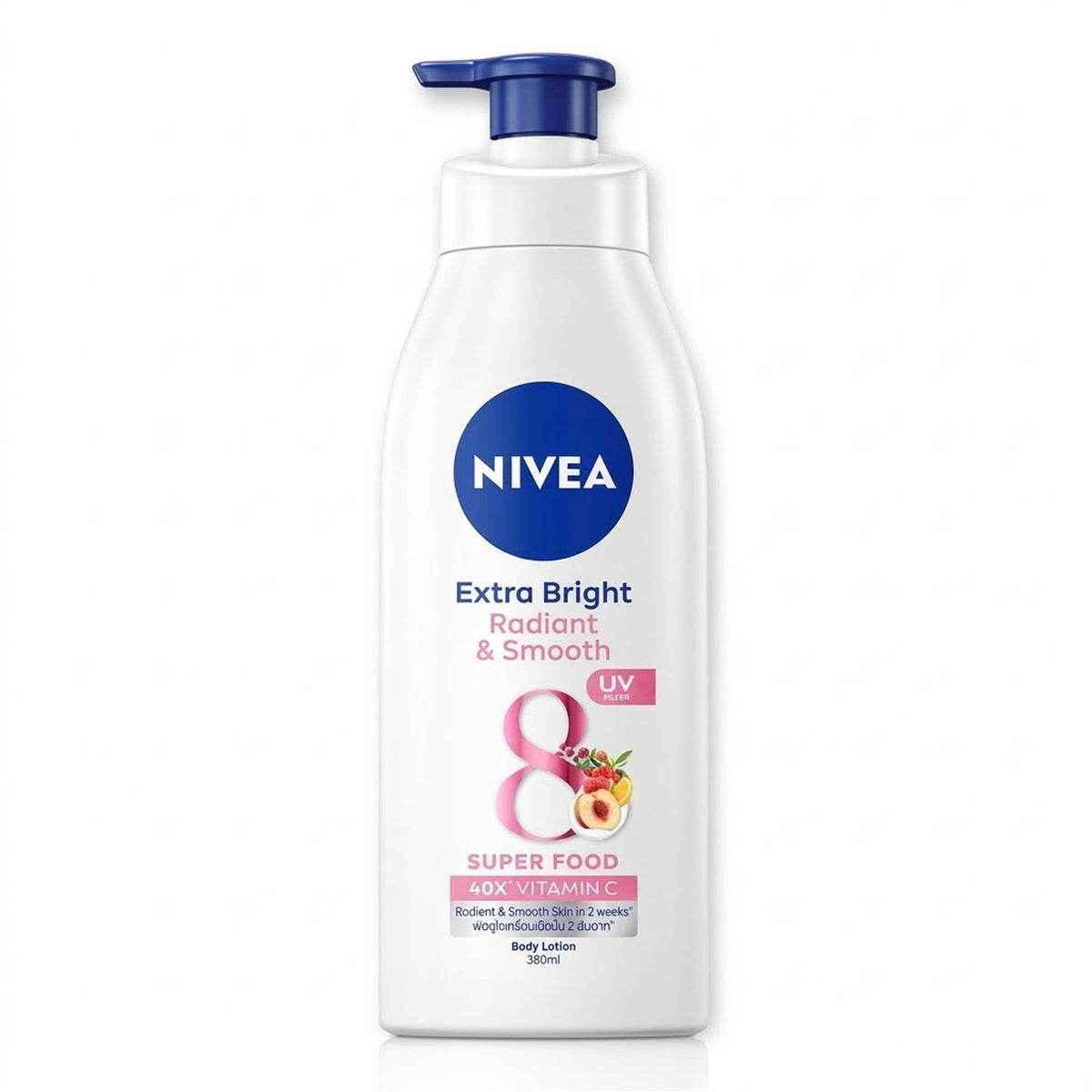 Nivea - Extra Bright Radiant & Smooth 8 Super Food Body Lotion With UV Filter - 380ml [Thailand]