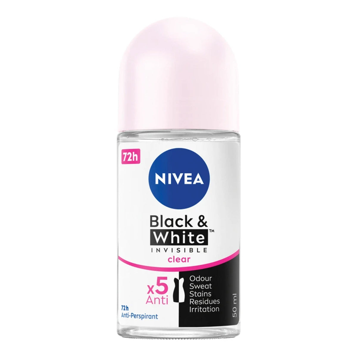 Nivea - Black & White Invisible Clear 72H Anti-Perspirant Roll On - 50ml [Thailand]