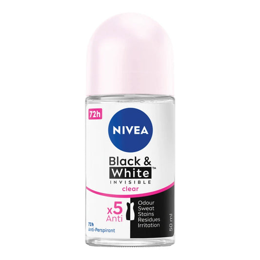 Nivea - Black & White Invisible Clear 72H Anti-Perspirant Roll On - 50ml [Thailand]