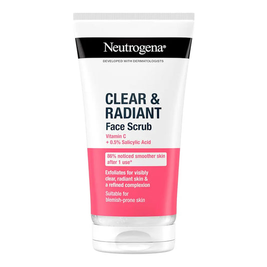 Neutrogena - Clear & Radiant Vitamin C + 0.5% Salicylic Acid Face Scrub Suitable For Blemish-Prone Skin - 150ml [France]