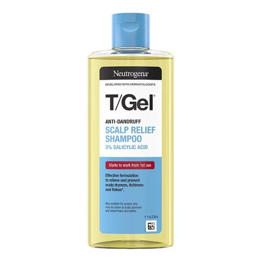 Neutrogena - T/Gel 3% Salicylic Acid + 0.75% Piroctone Olamine Fragrance-Free Anti-Dandruff Scalp Relief Shampoo Suitable For Color-Treated Hair - 250ml [Greece]