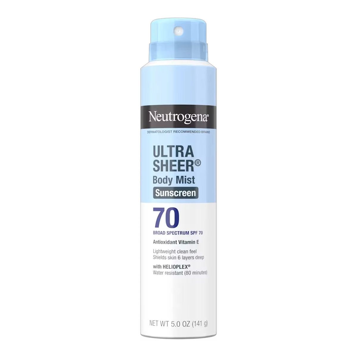 Neutrogena - Ultra Sheer Body Mist Antioxidant Vitamin E Sunscreen Broad Spectrum SPF 70 With Helioplex - 141g [USA]