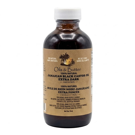 Oils & Butter - 100% Natural Extra Dark Jamaican Black Castor Oil For Hair & Skin - 118ml [USA]