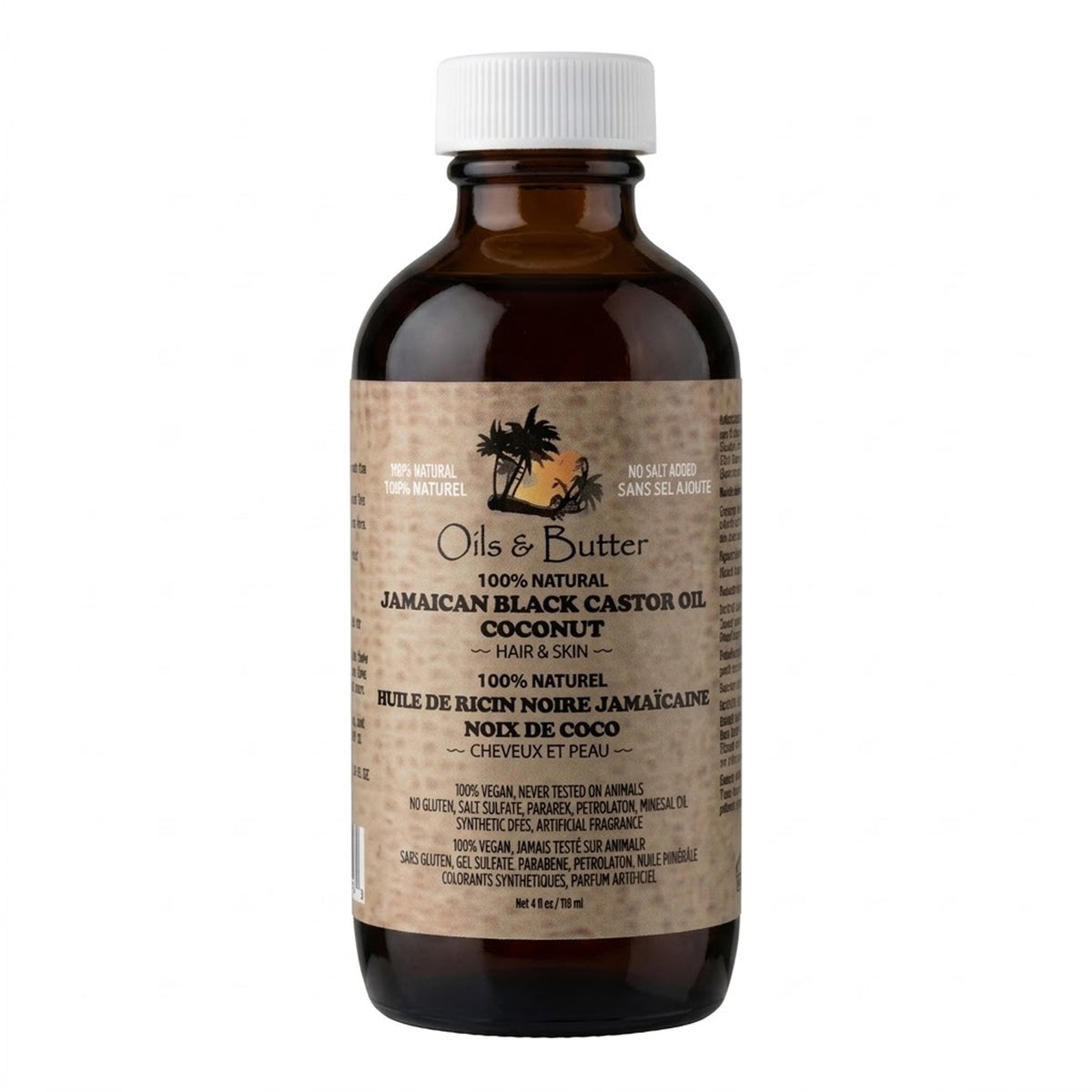 Oils & Butter - 100% Natural Jamaican Black Castor Oil Coconut For Hair & Skin - 118ml [USA]