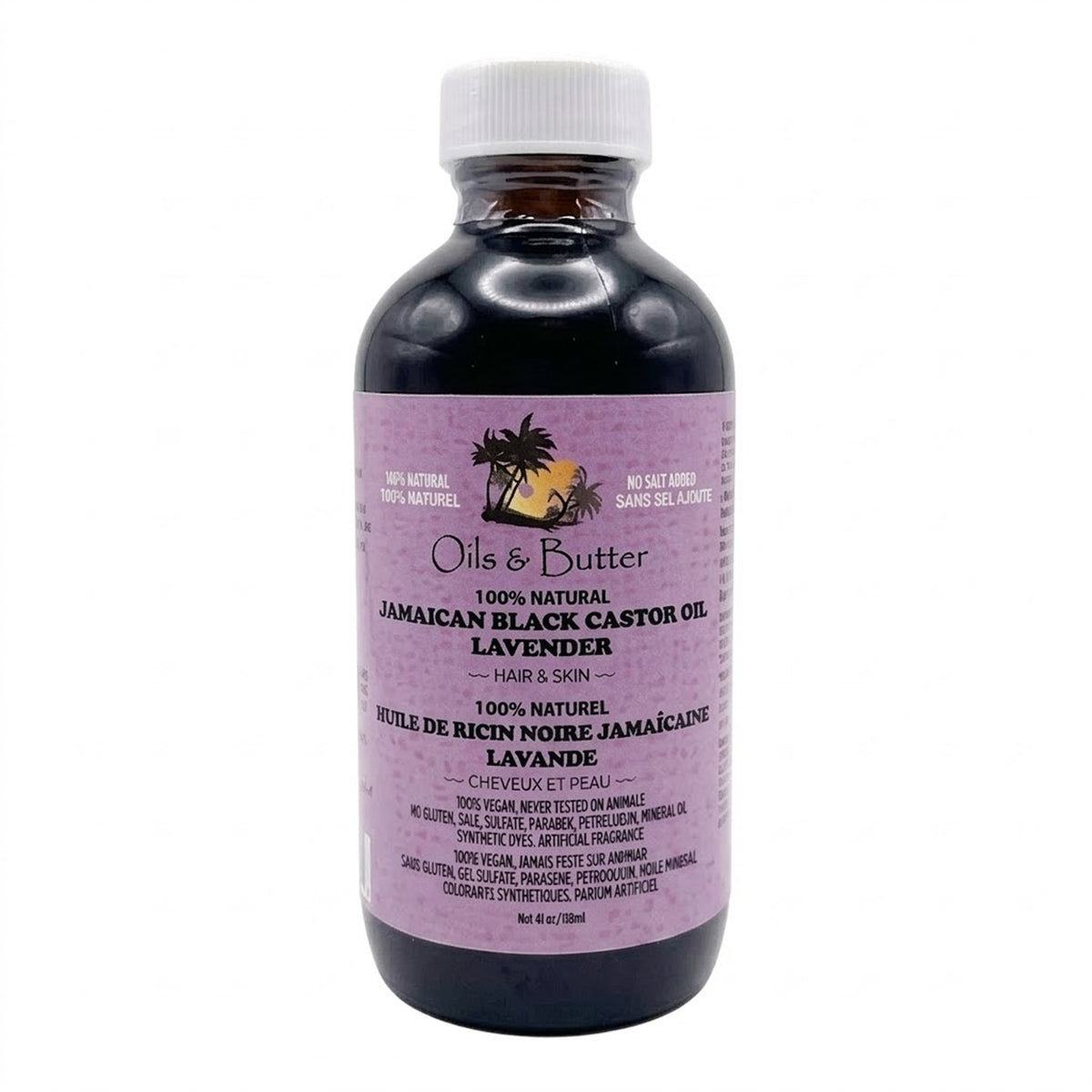 Oils & Butter - 100% Natural Jamaican Black Castor Oil Lavender For Hair & Skin - 118ml [USA]