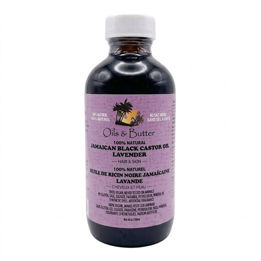 Oils & Butter - 100% Natural Jamaican Black Castor Oil Lavender For Hair & Skin - 118ml [USA]