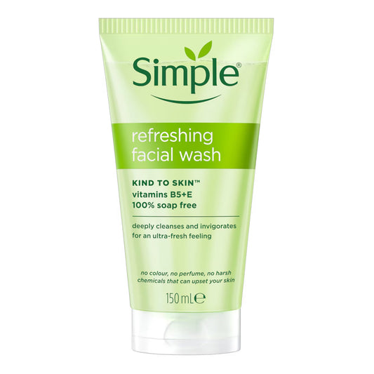 Simple - Kind To Skin 100% Soap Free Refreshing Facial Wash With Pro-Vitamin B5+E - 150ml [Poland]